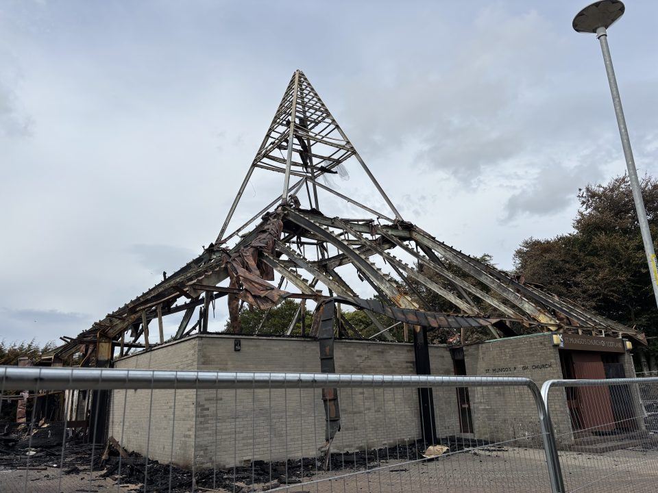 Moderator brought to tears over wreckage of Cumbernauld church destroyed by fire