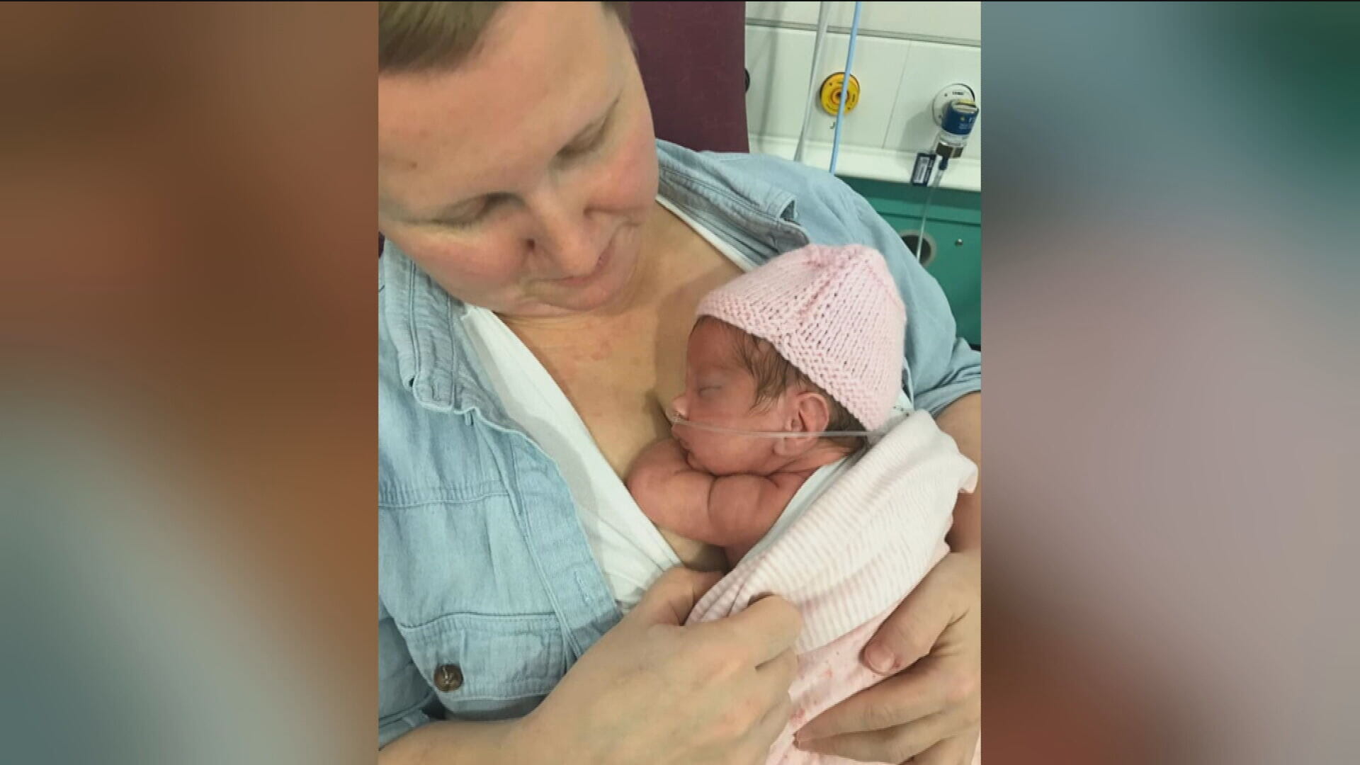 Mechelle with baby Chloe in hospital