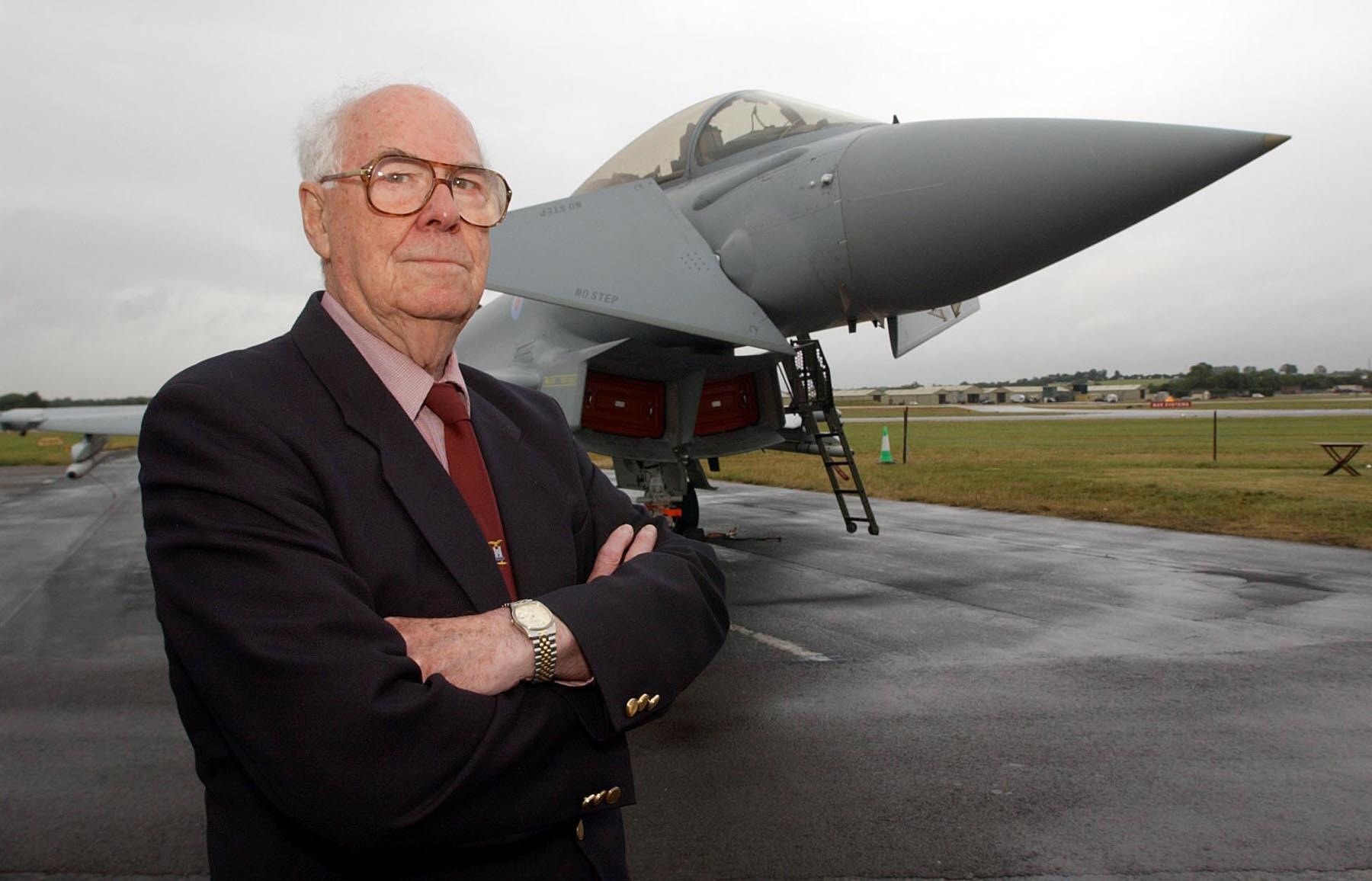 John Cruickshank beside a Eurofighter at RAF Fairford’s International Air Tattoo