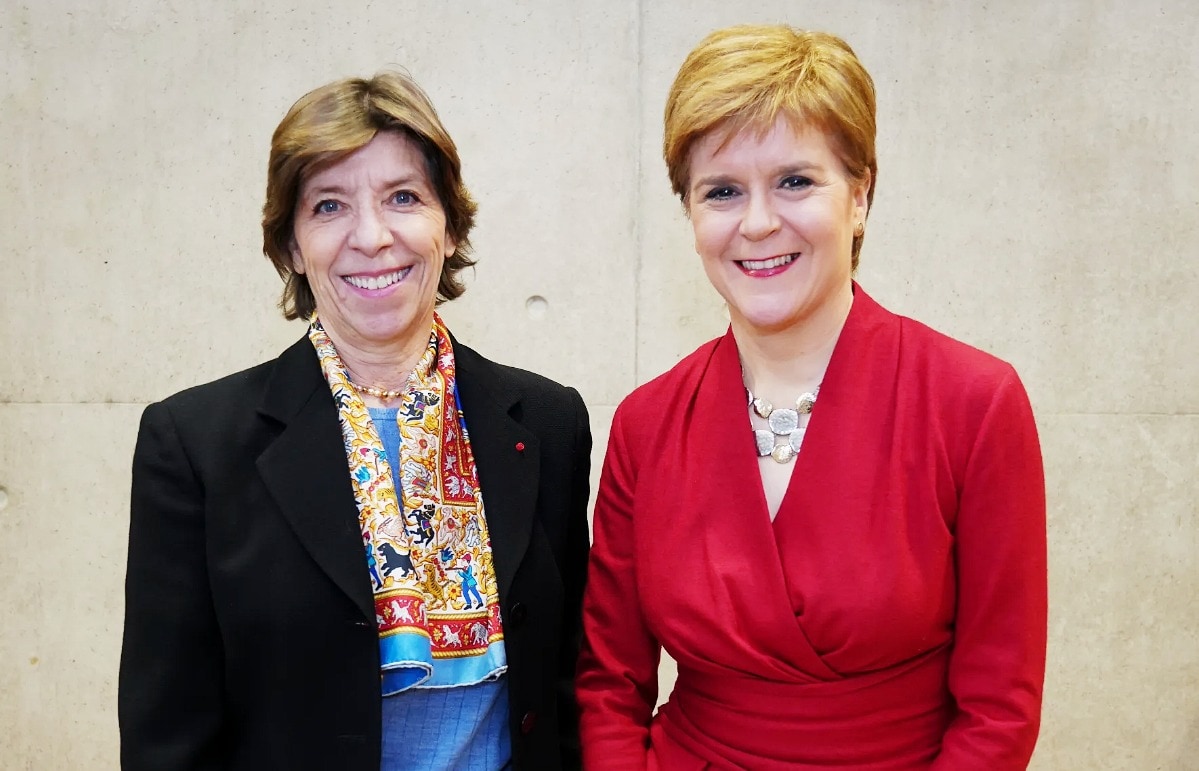 French diplomat Catherine Colonna and Nicola Sturgeon in February 2020.