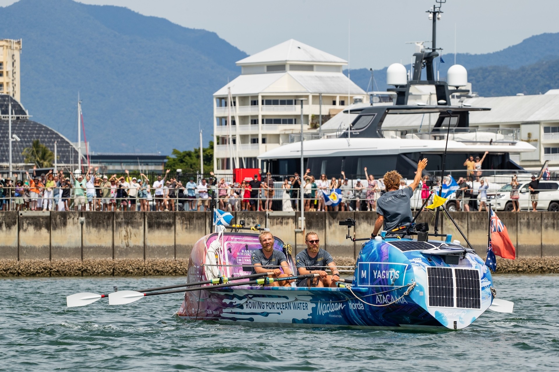 Jamie, Ewan and Lachlan Maclean arrived in the Australian city of Cairns on Saturday, August 30 just at 1.52am BST.