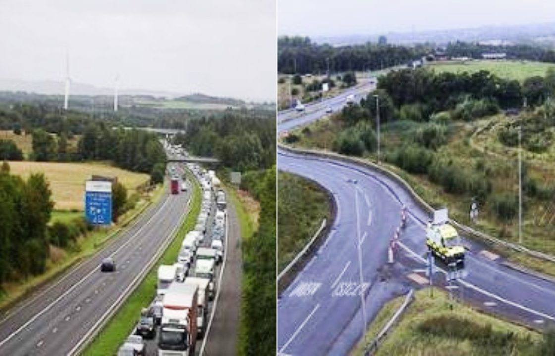 M8 carriageway remains closed five hours after man found injured