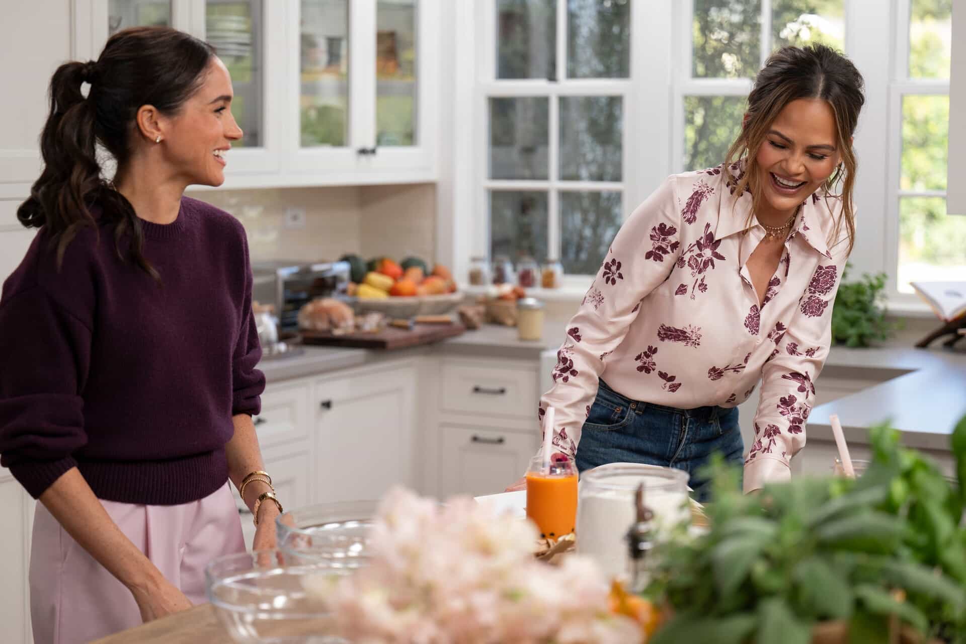 The duchess with Chrissy Teigen (Jake Rosenberg/Netflix/PA)