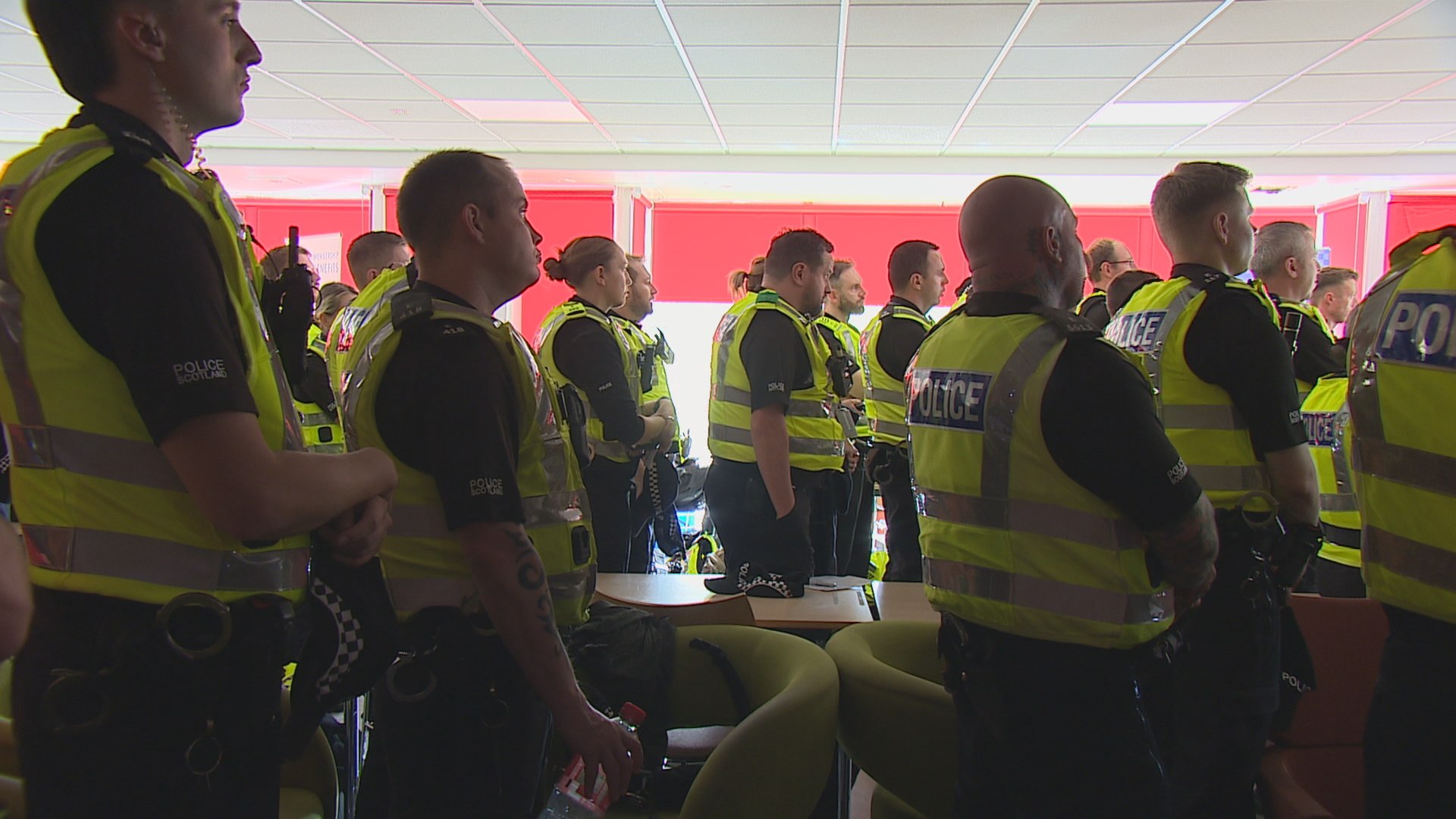 Police officers briefed on Saturday ahead of Oasis' second concert
