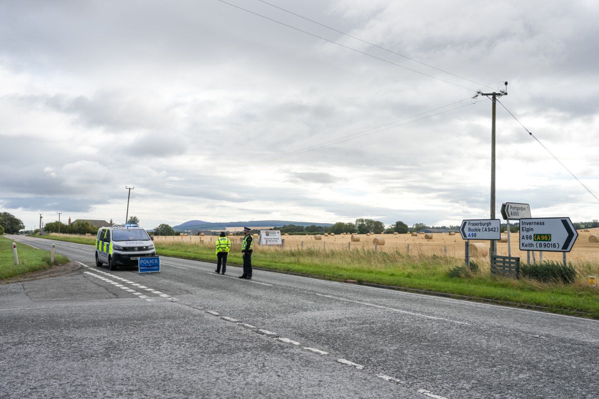 The road has been closed following the collision