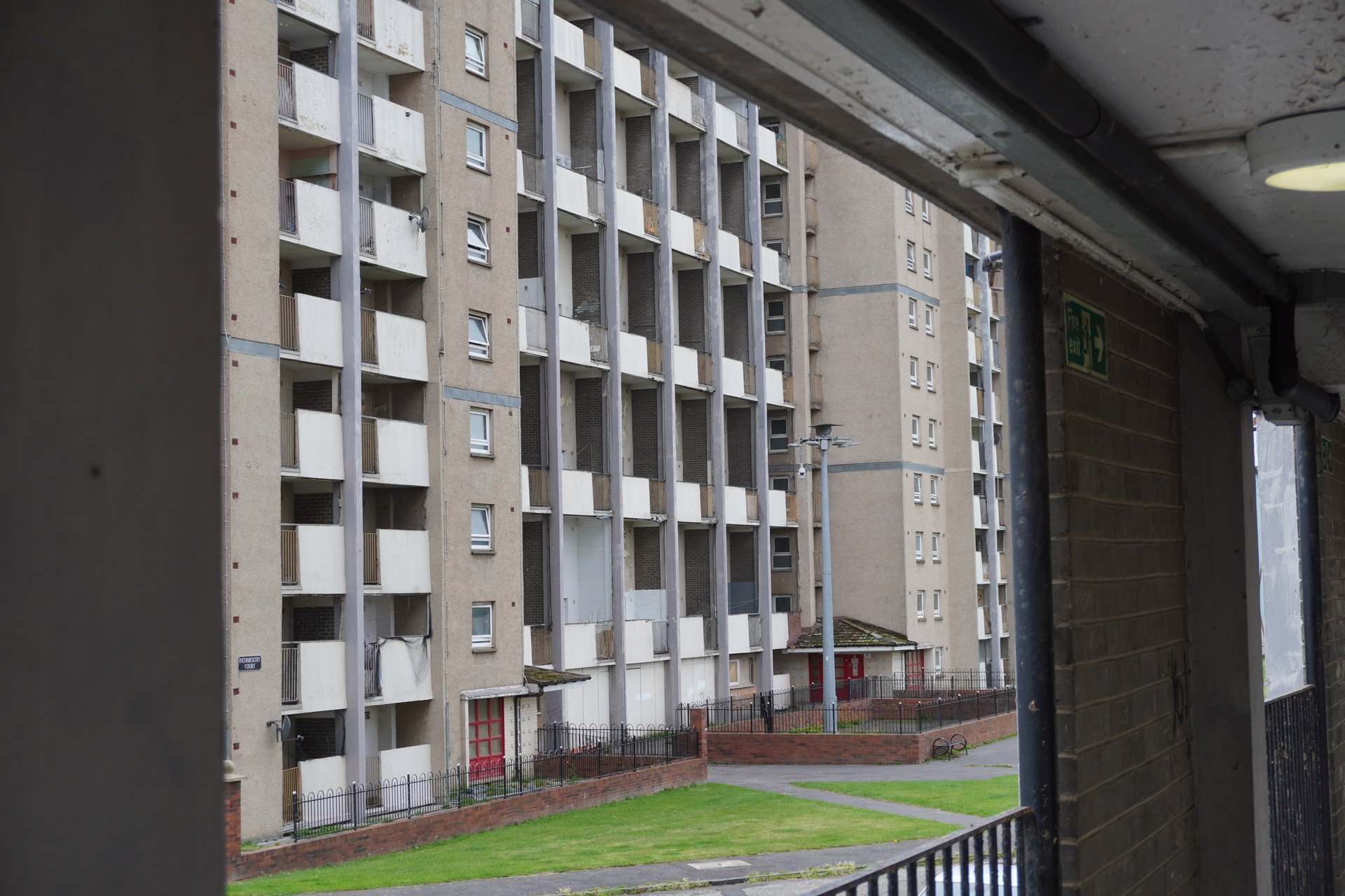 Inchmickery Court, viewed from its sister block, Oxcars Court, began to be decanted in January of this year in anticipation of refit works that never came.