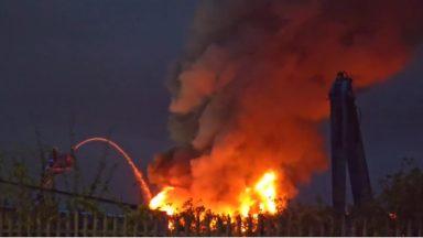 Glasgow roads closed as firefighters battle blaze at premises