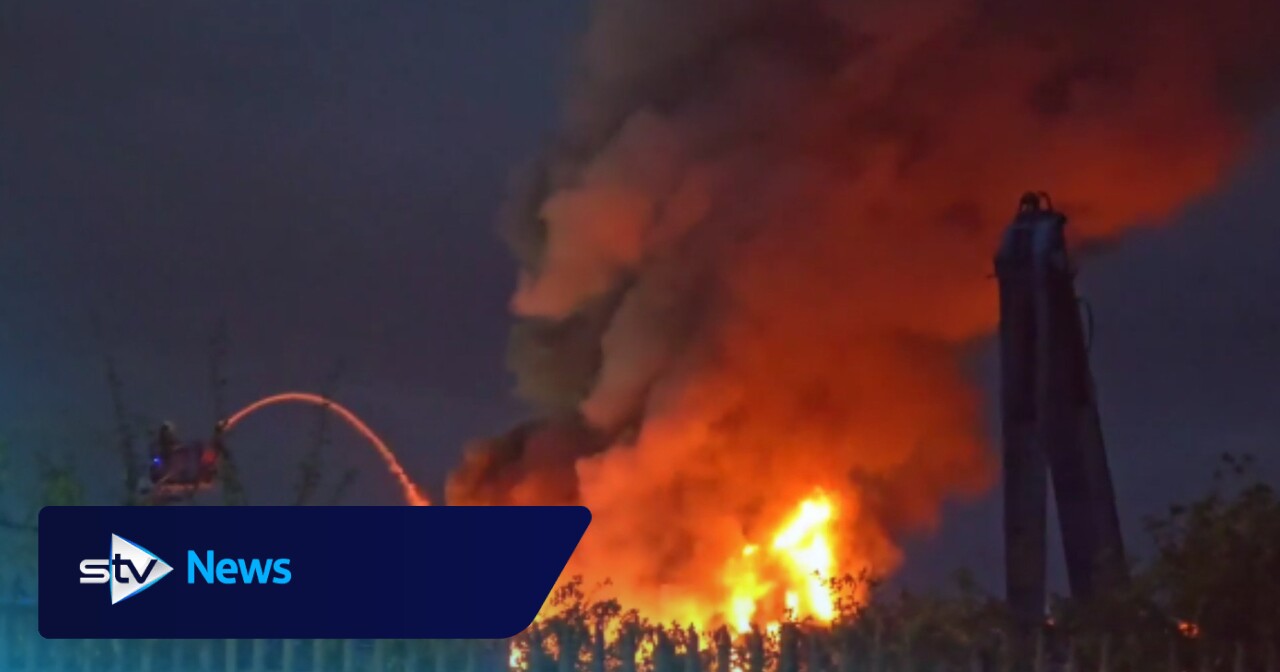 Glasgow roads closed as firefighters battle blaze at recycling centre ...