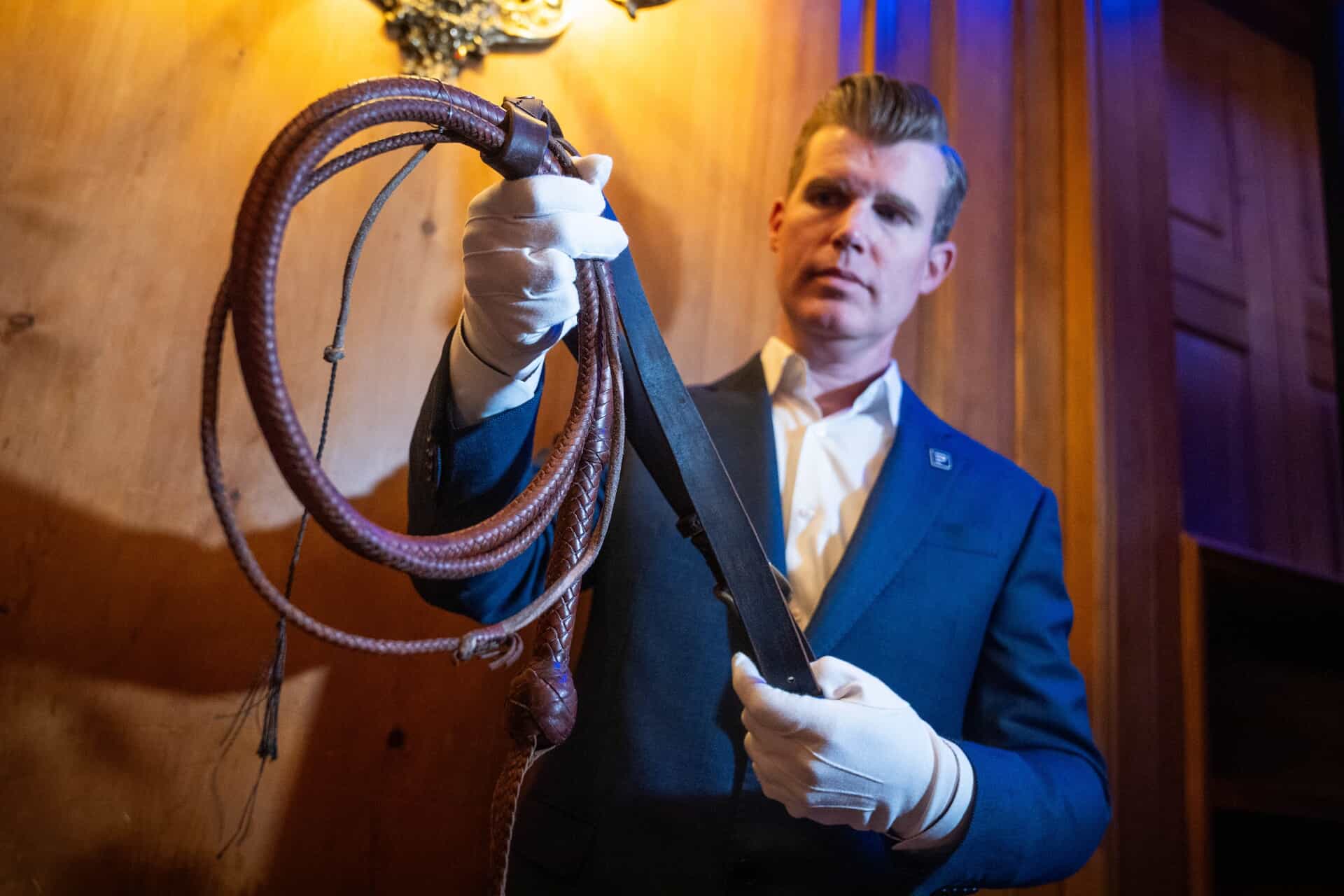 Indiana Jones’ bullwhip also went under the hammer in Los Angeles.
