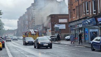 Fire crews tackle building blaze in Glasgow’s east end