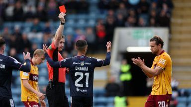 Dundee lose appeal as Yan Dhanda red card for serious foul play v Motherwell is upheld
