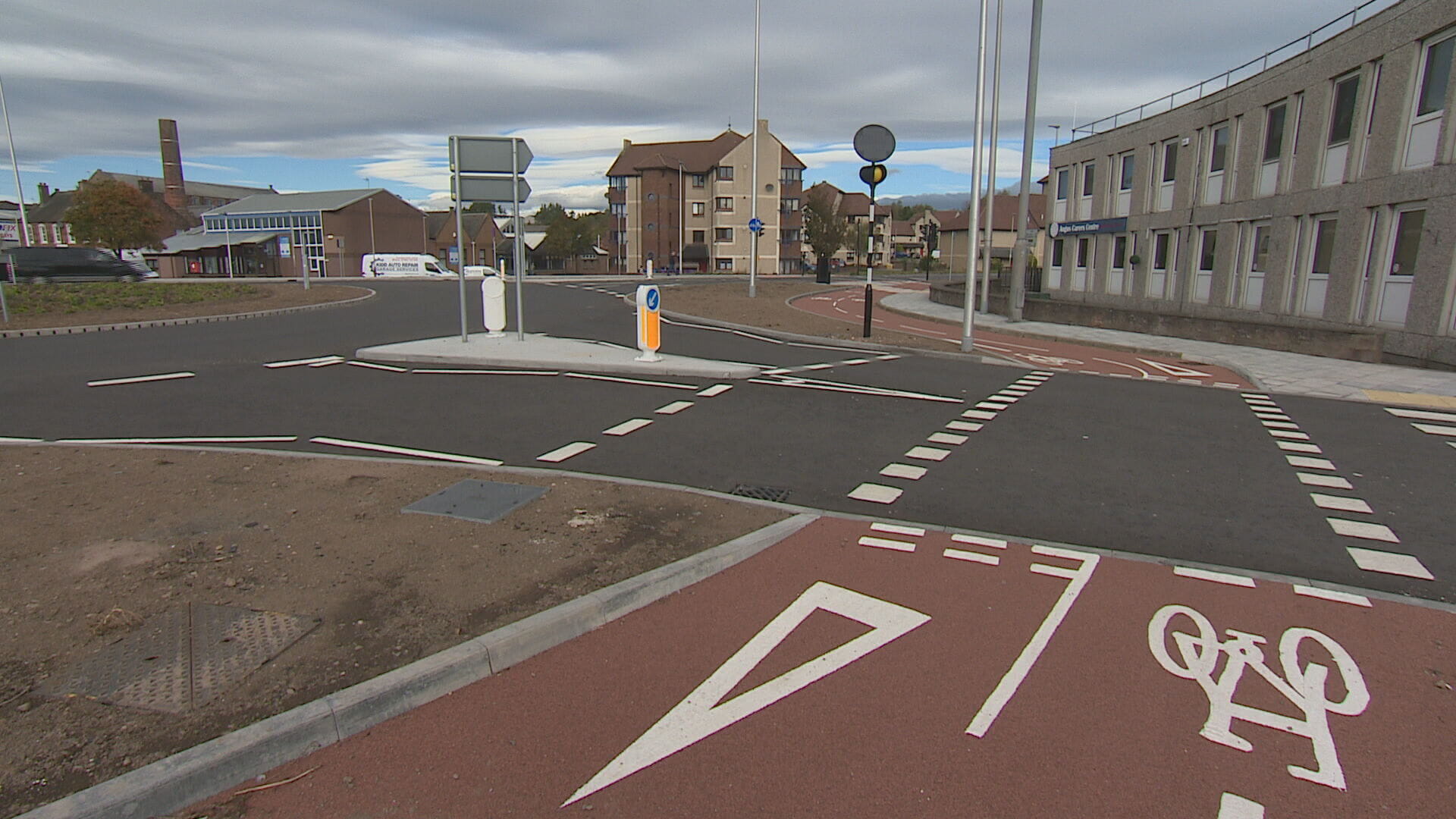 The dual carriageway that previously ran through Arbroath has been turned into a single carriageway.