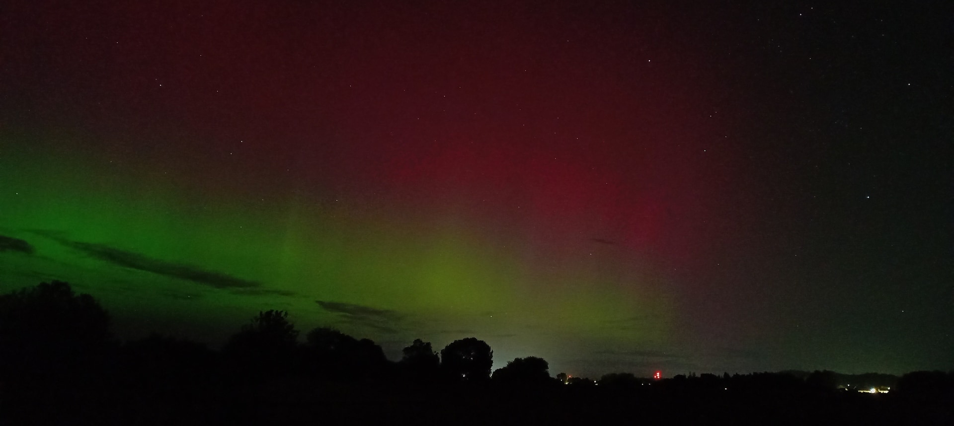 Aurora Borealis spotted from a gate post just south of Forres, Moray on Monday evening