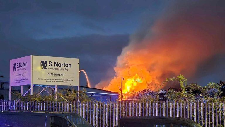 Fire crews battle recycling centre blaze overnight in Glasgow | STV News
