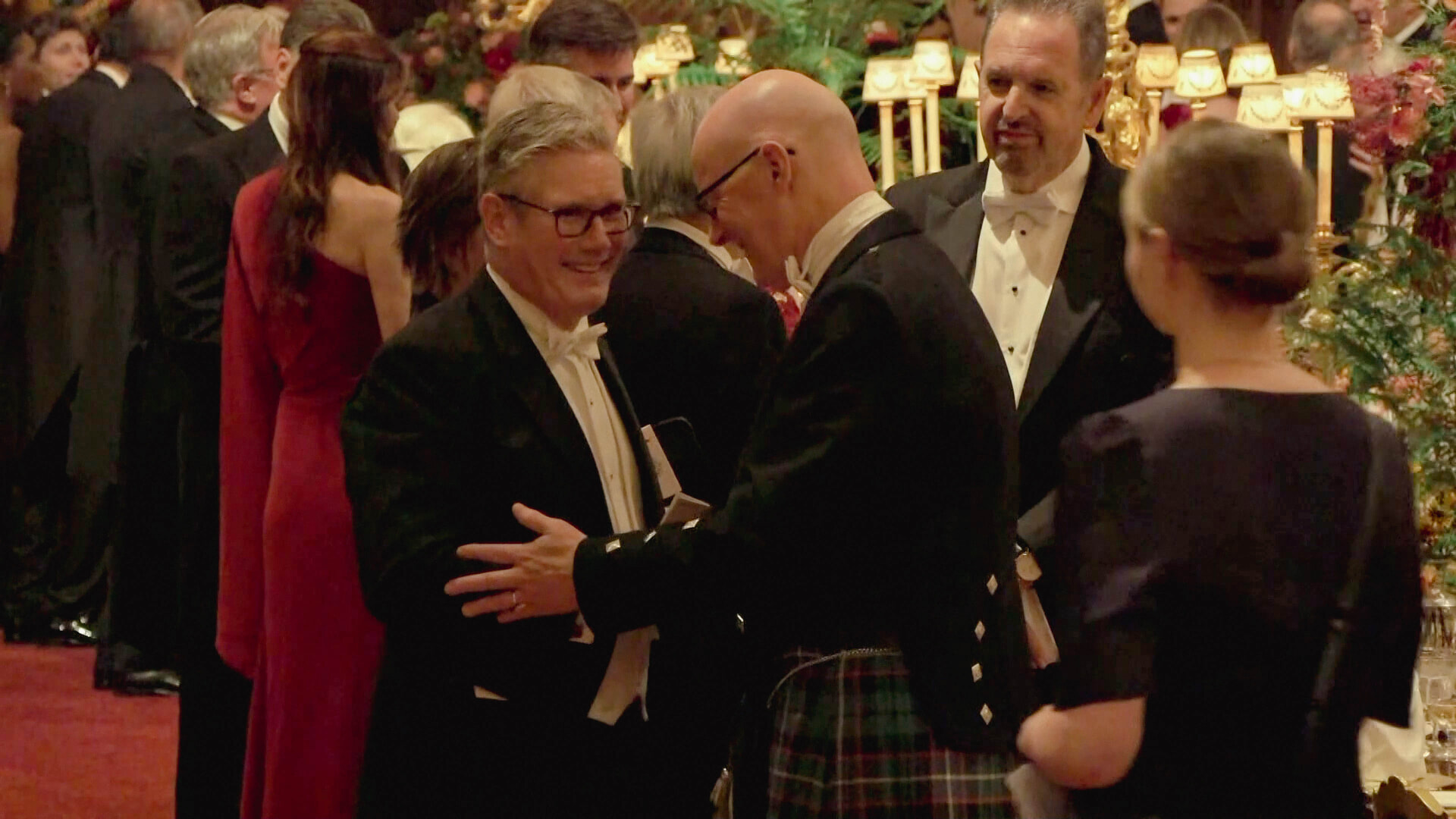 Prime Minister Keir Starmer (L) and John Swinney (R) attended the State Banquet at Windsor Castle for the State visit by the President of the United States of America on Wednesday.