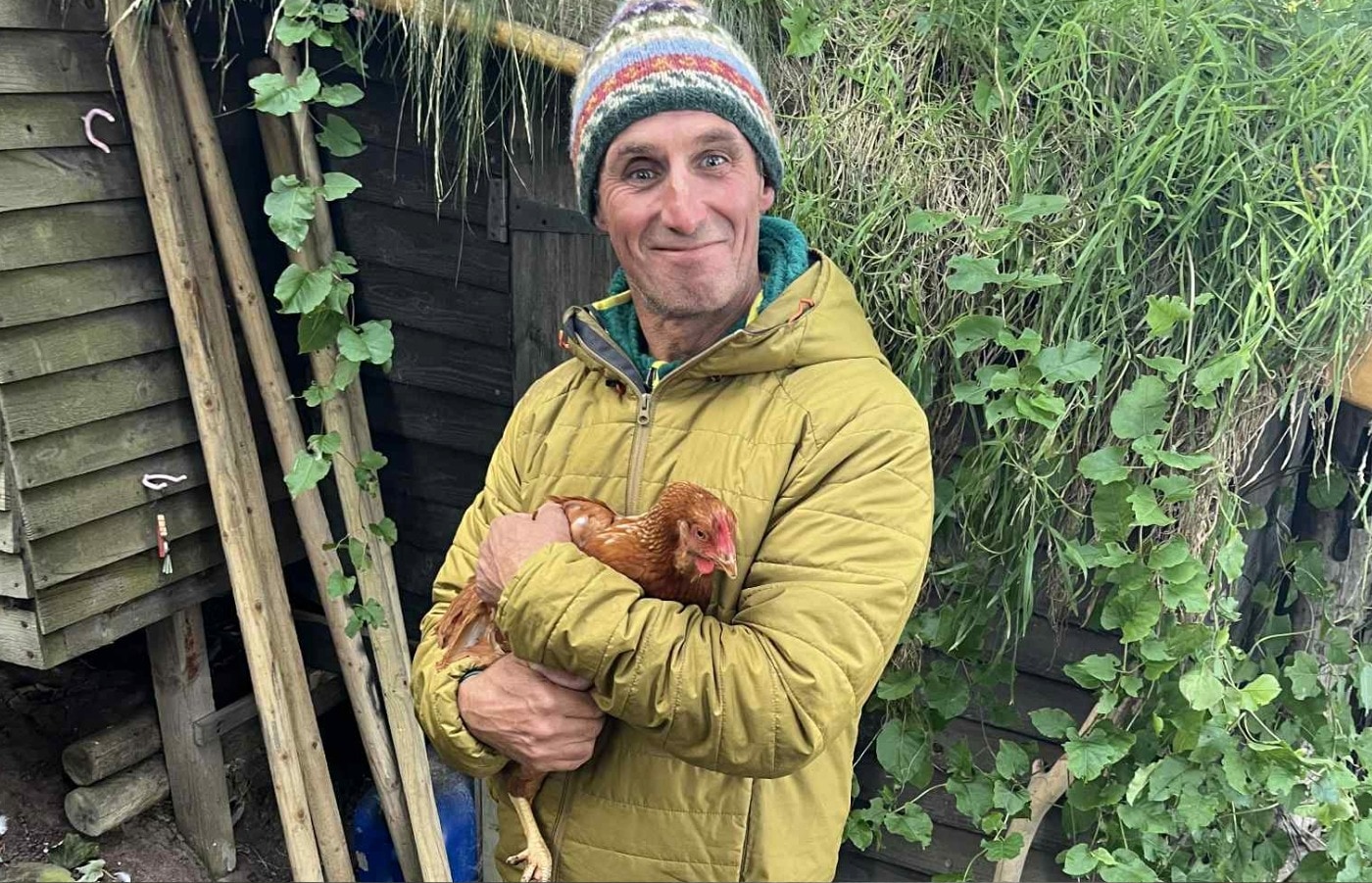 Dave Jacobs found the chicken on Saturday morning.