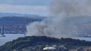 Firefighters continue to battle gorse blaze in Fife as smoke spotted billowing near Forth Rail Bridge