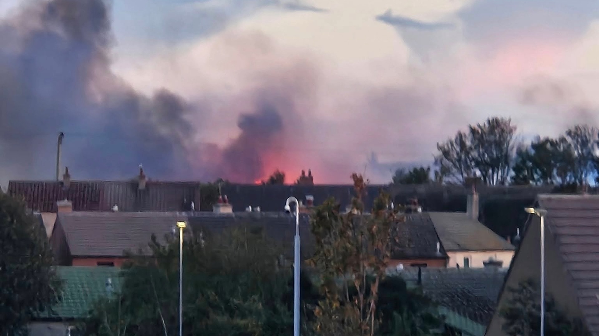 Fire crews tackling another blaze at Lossiemouth quarry.