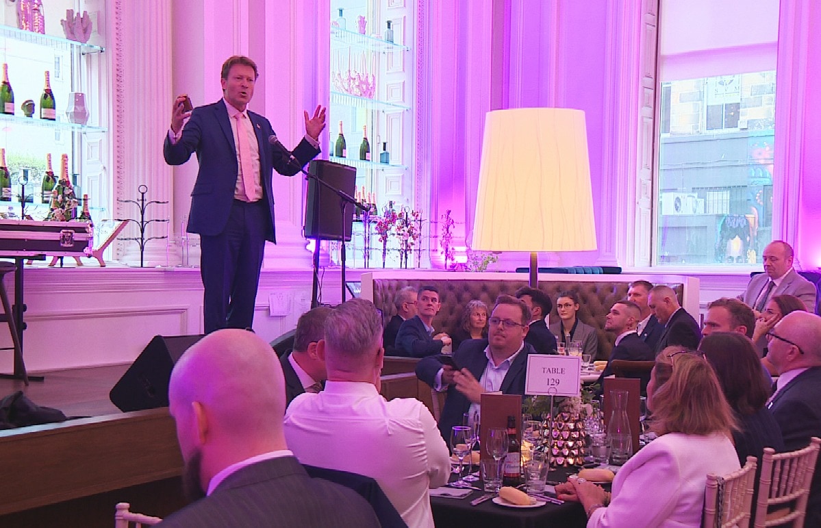 Reform deputy leader Richard Tice at the Corinthian Club in Glasgow.