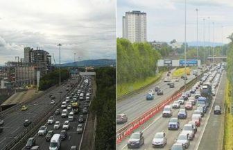 Crash on M8 causes rush-hour traffic chaos
