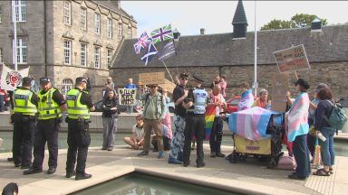 Protests held at Holyrood over trans judgment implementation
