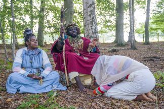 Self-styled African tribe Kingdom of Kubala evicted from private land in Jedburgh relocate over small fence