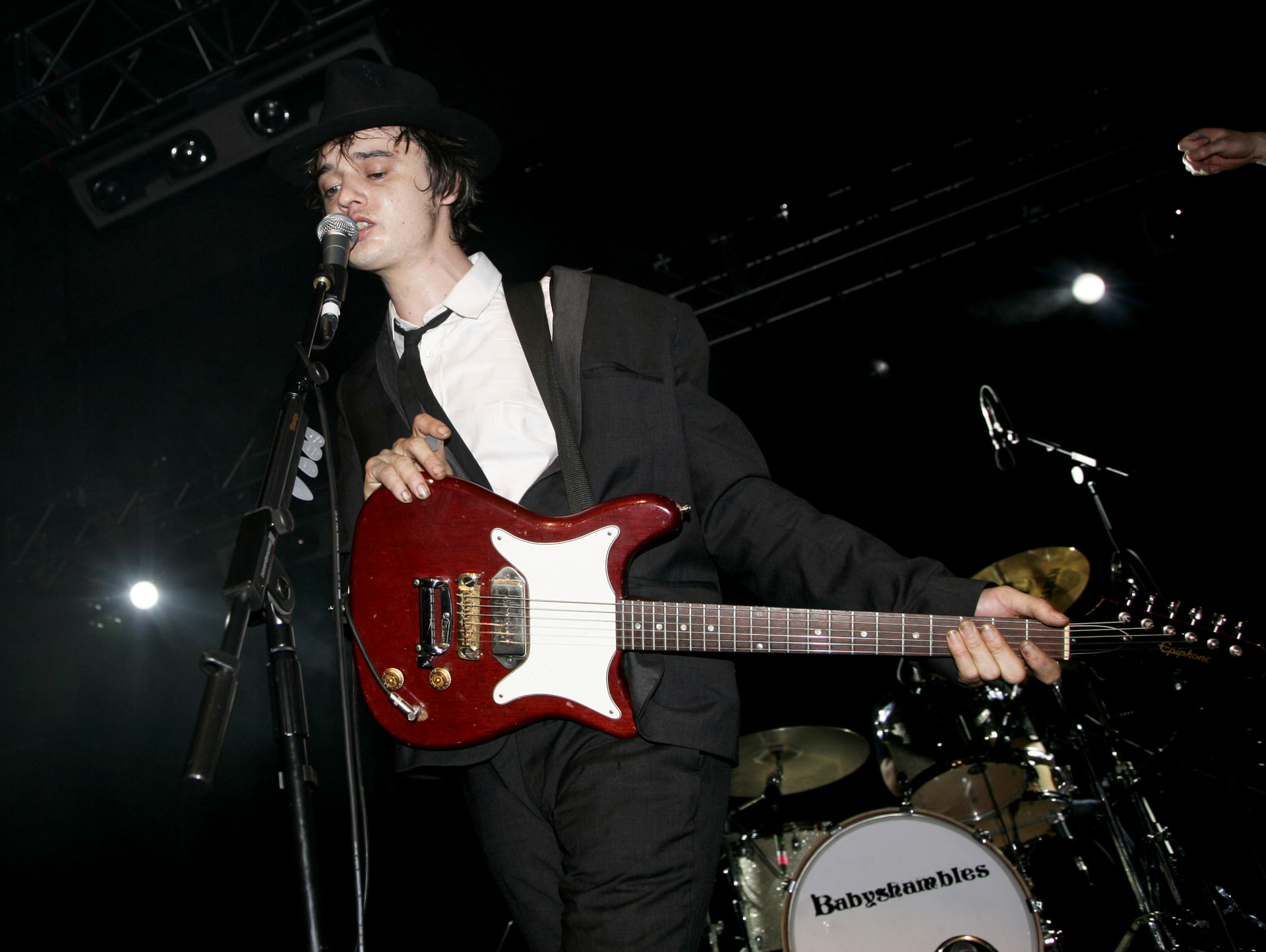 Pete Doherty performing with his band Babyshambles.