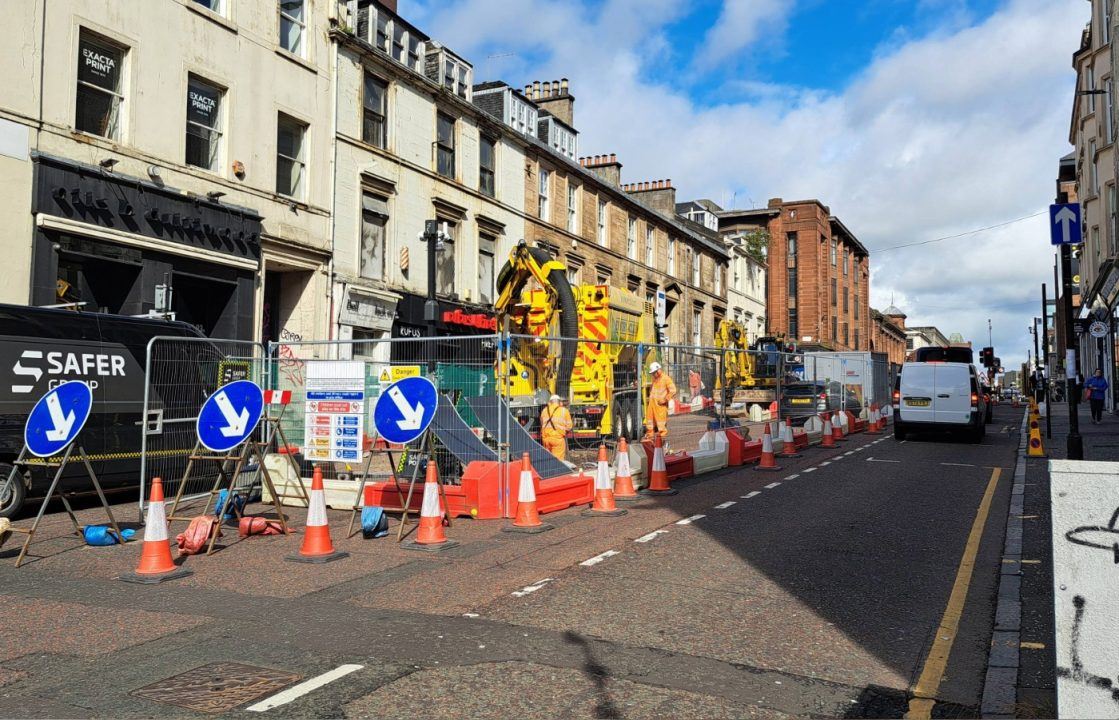 Emergency repair after flooding to close Glasgow city centre road for three weeks