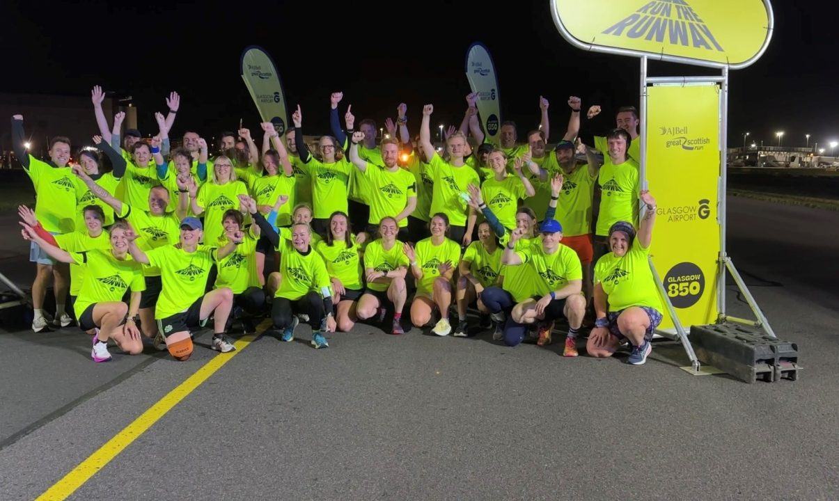 Runners take off at Glasgow Airport for historic night-time fun run