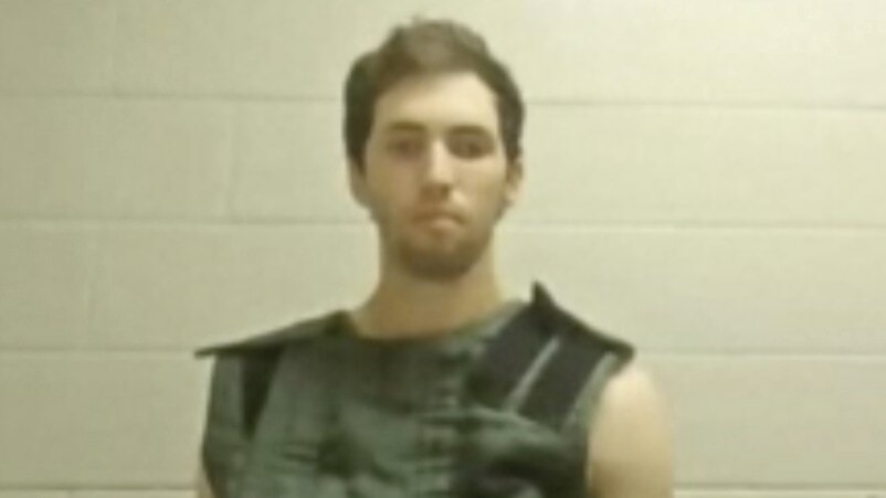 Tyler James Robinson attends a virtual court hearing.