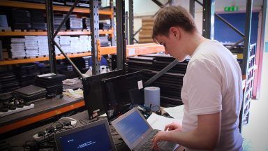 Scotland Tonight: Refurbished laptops from Scotland keeping education alive for Ukrainian children