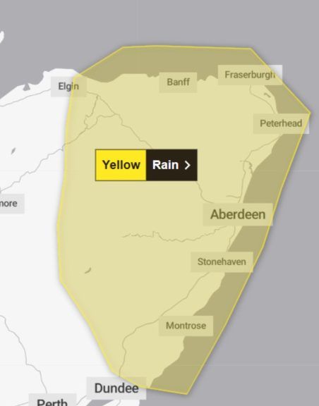 Heavy rain to batter north east of Scotland as Met Office issues ...