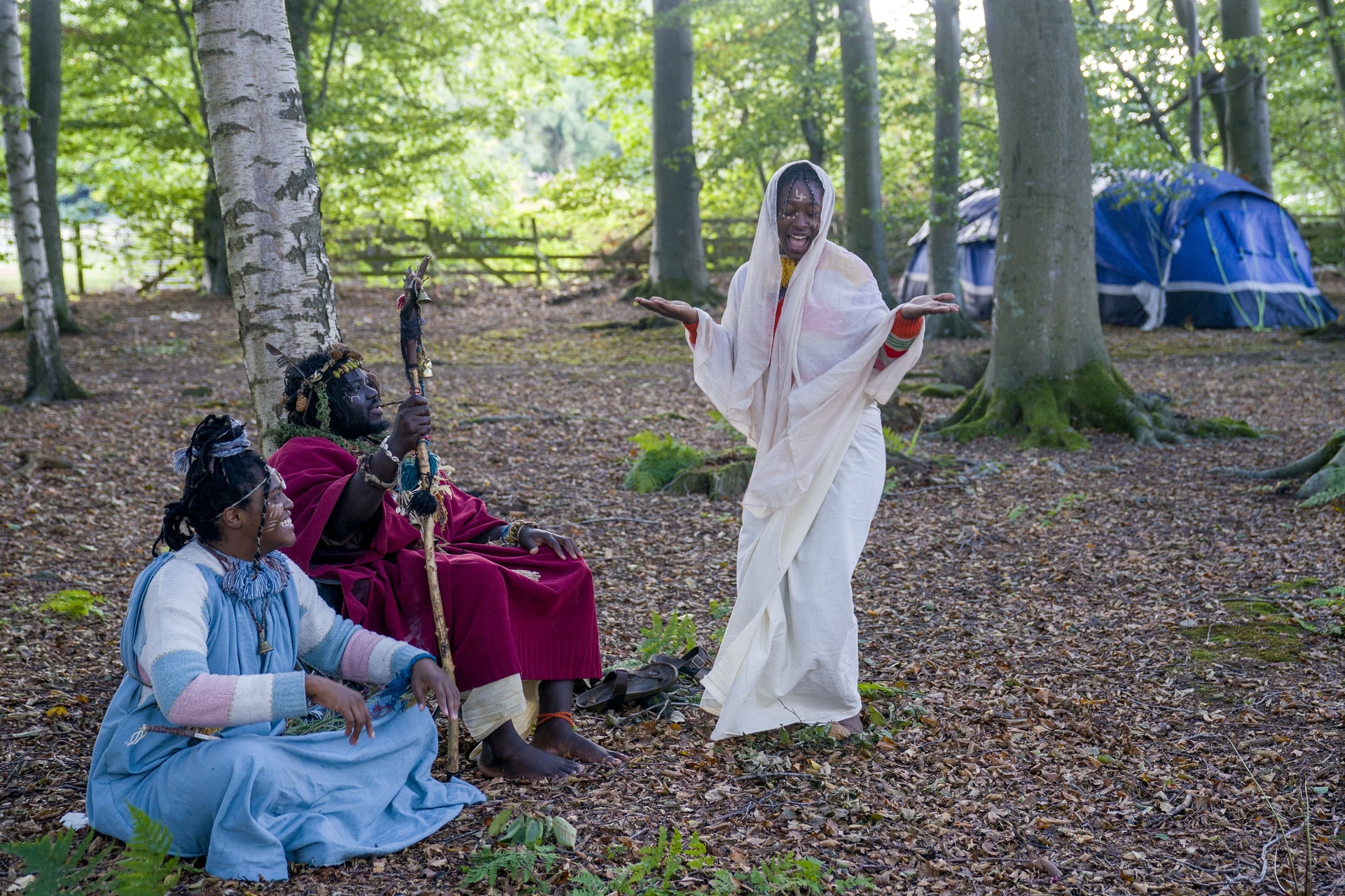 The group have been camping in the woods (Jane Barlow/PA)