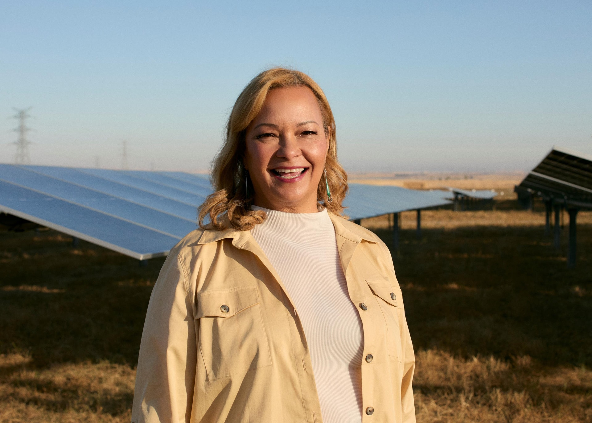 Lisa Jackson, Apple’s vice president of environment, policy and social initiatives at the solar farm in Segovia, Spain (Apple/PA).