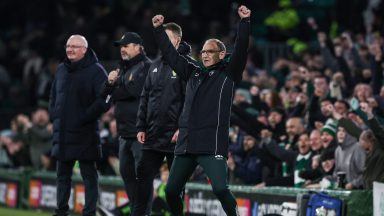 Celtic 4-0 Falkirk: Hoops ease to Premiership on Martin O’Neill’s return to dugout
