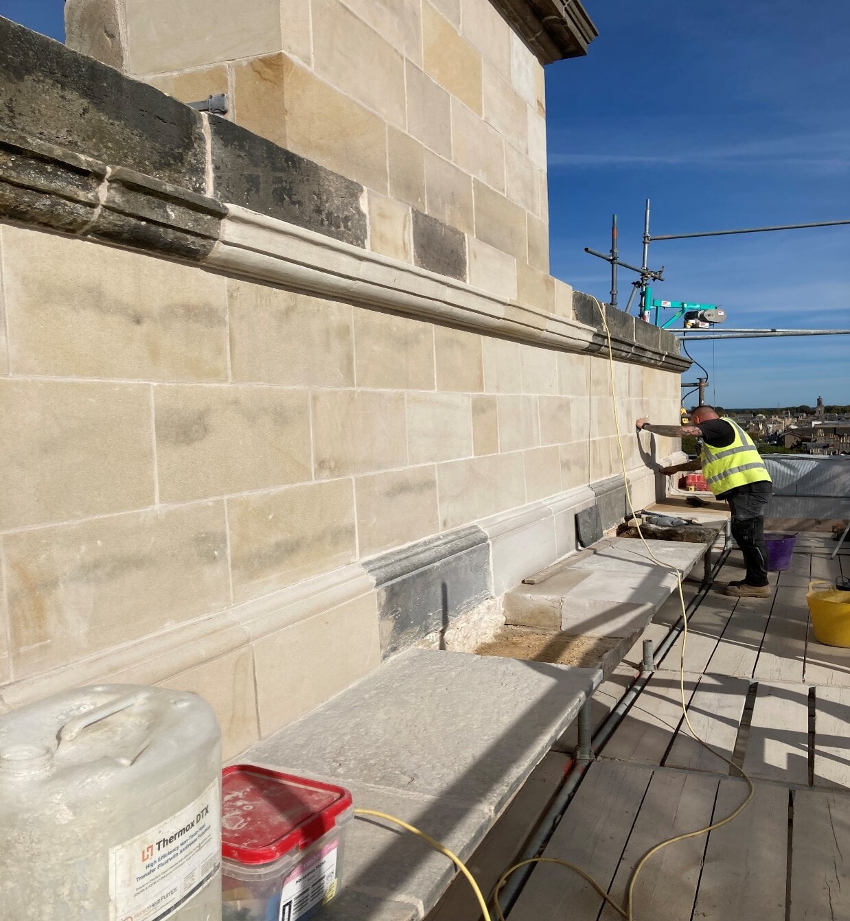 NHS Grampian completed major repairs on the clocktower of Dr Gray's Hospital.