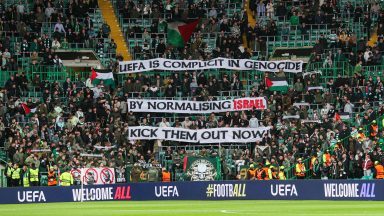 Green Brigade target UEFA over Israel with ‘complicit in genocide’ banner during Celtic v Braga match
