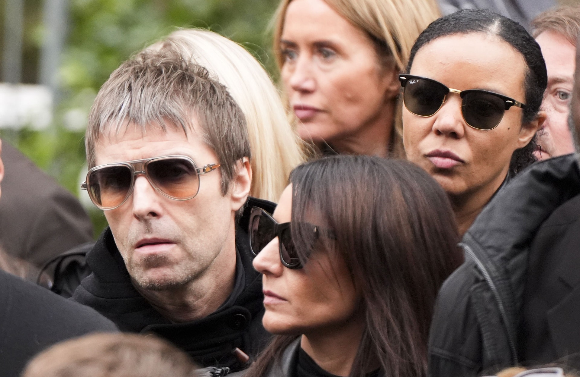 Liam Gallagher leaving the funeral of Ricky Hatton at Manchester