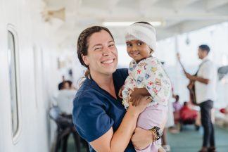 Aberdeen surgeon removes ‘grapefruit-sized’ tumour from two-year-old girl on hospital ship