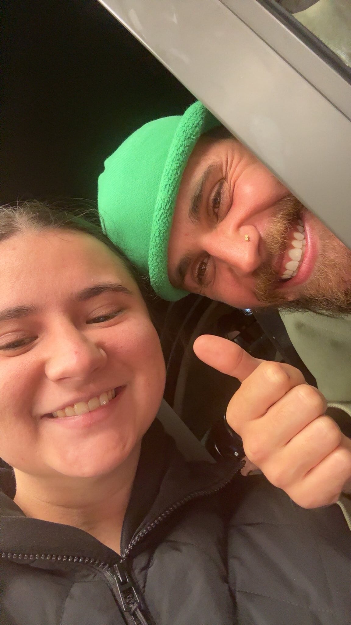 Nicola Neave was delighted to meet the star at the McDonald's drive-thru
