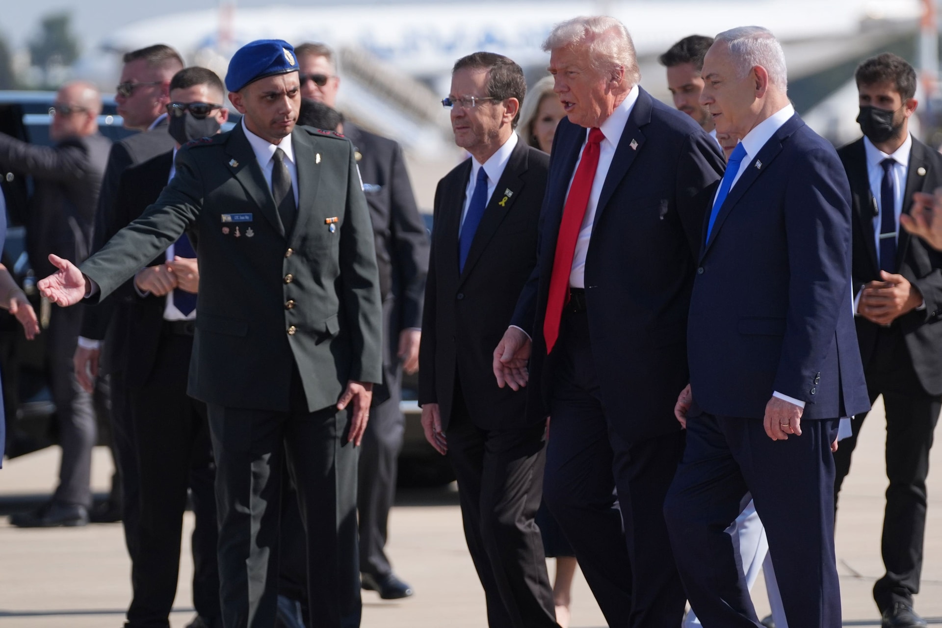 Donald Trump has arrived in Tel Aviv (AP).