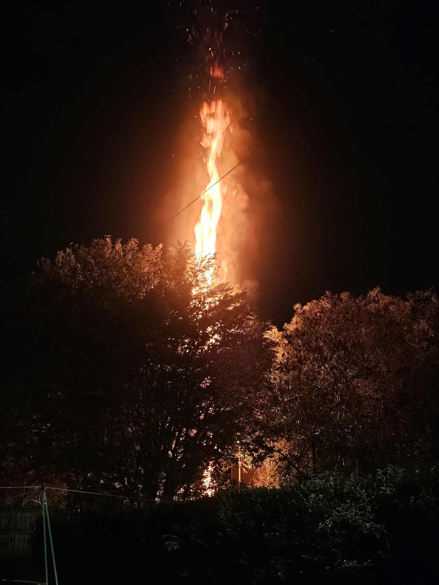 The fire took hold near the shed on Wednesday night.