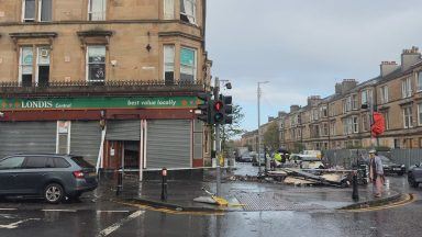 Multiple roads closed in Glasgow after fire breaks out in Pollokshields tenement