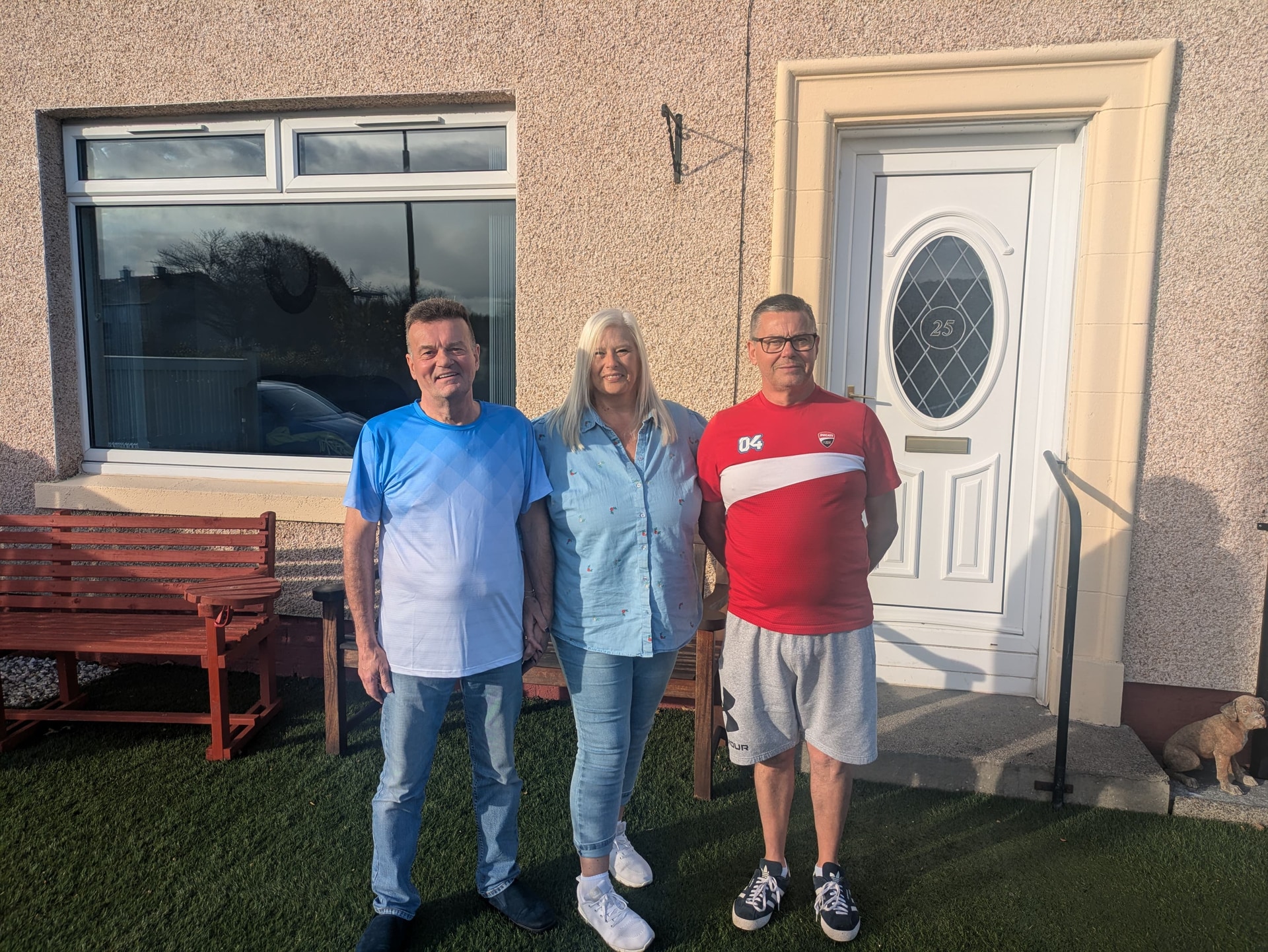 Harry Wilson, left, and Gordon Wilson with his wife Margaret who was a huge support for both brothers as they underwent the transplant process.