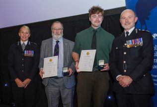 Father and son honoured for saving two children from burning building