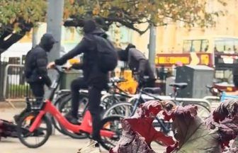 Gang attempt to steal bike using angle grinder while riding hire scheme cycles