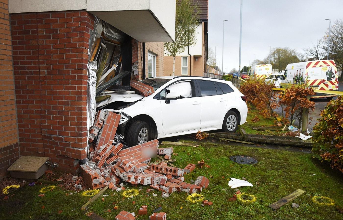 Car crashes into home on Auchinairn Road, Bishopbriggs.
