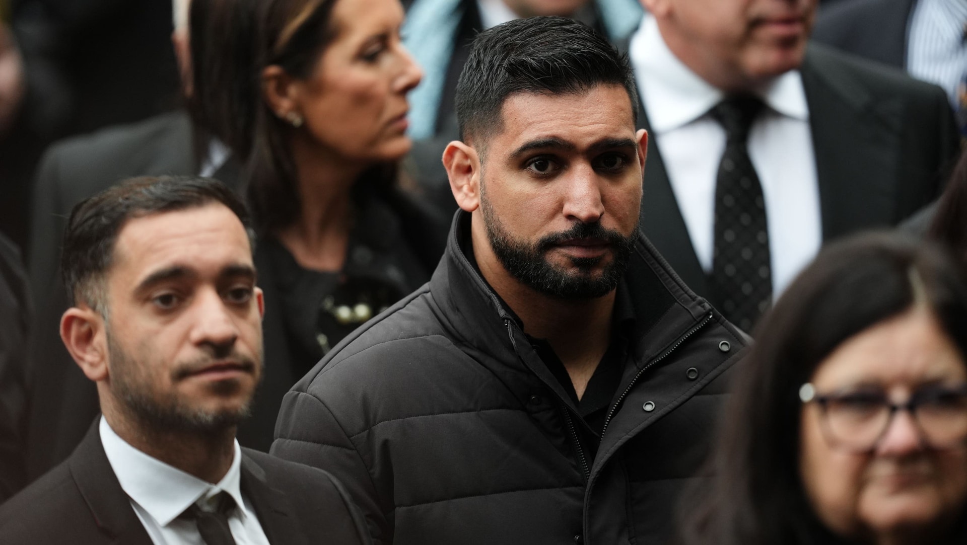 Amir Khan was among the mourners at Ricky Hatton’s funeral in Manchester.