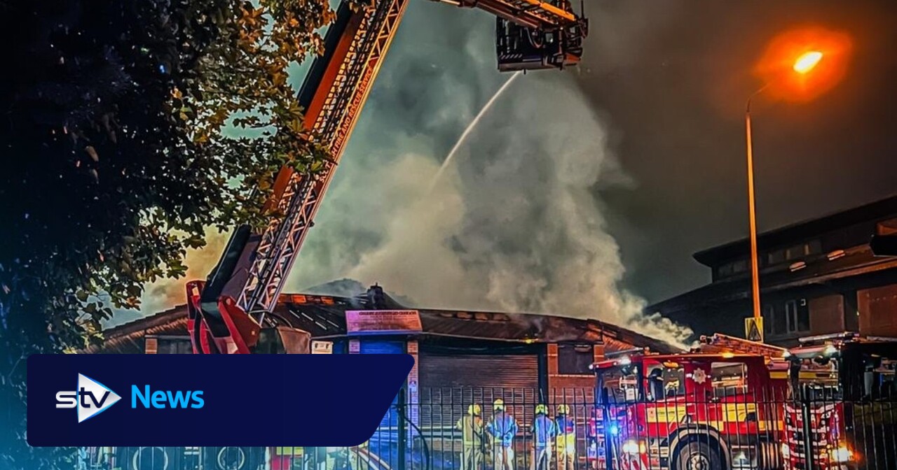 Road closed after fire breaks out at church overnight in Glasgow as ...