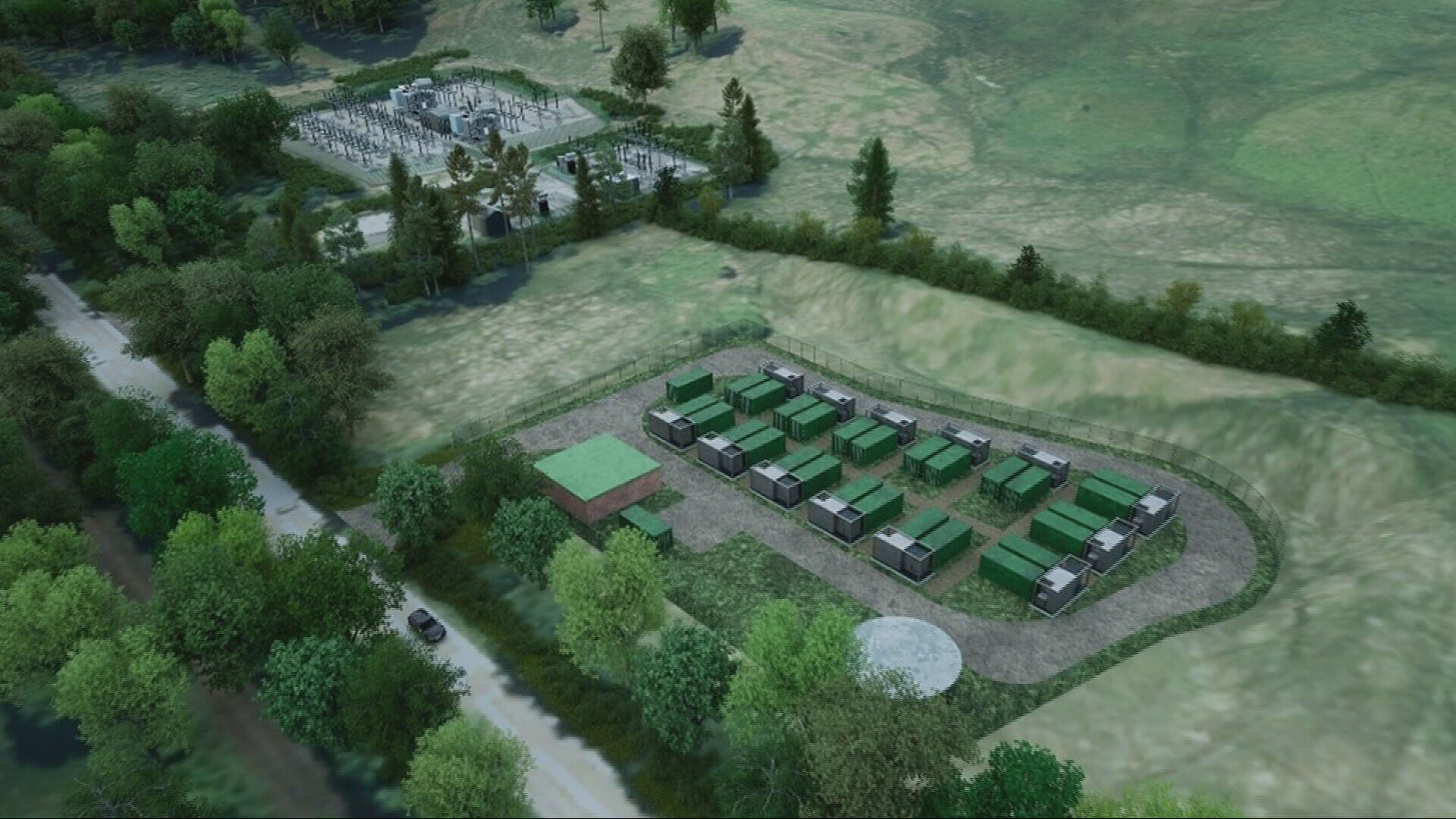 Artist's impression of the battery storage site